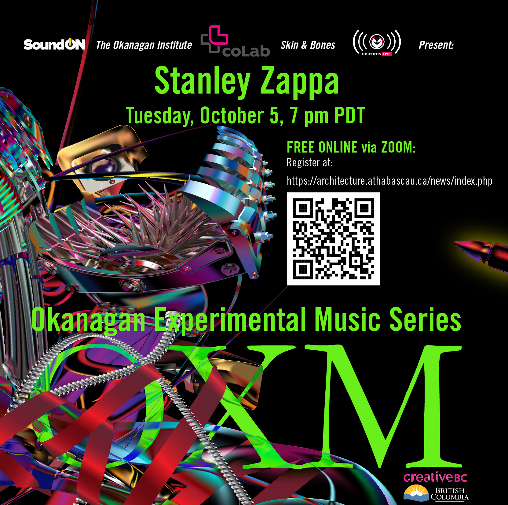 Stanley Zappa – Okanagan Experimental Music Series Poster
